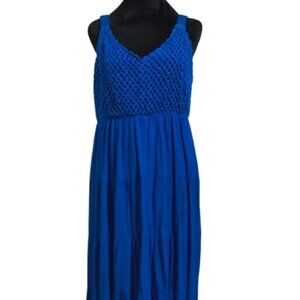 Studio West Apparel Crochet Top Long Dress Women's Large Royal Blue
